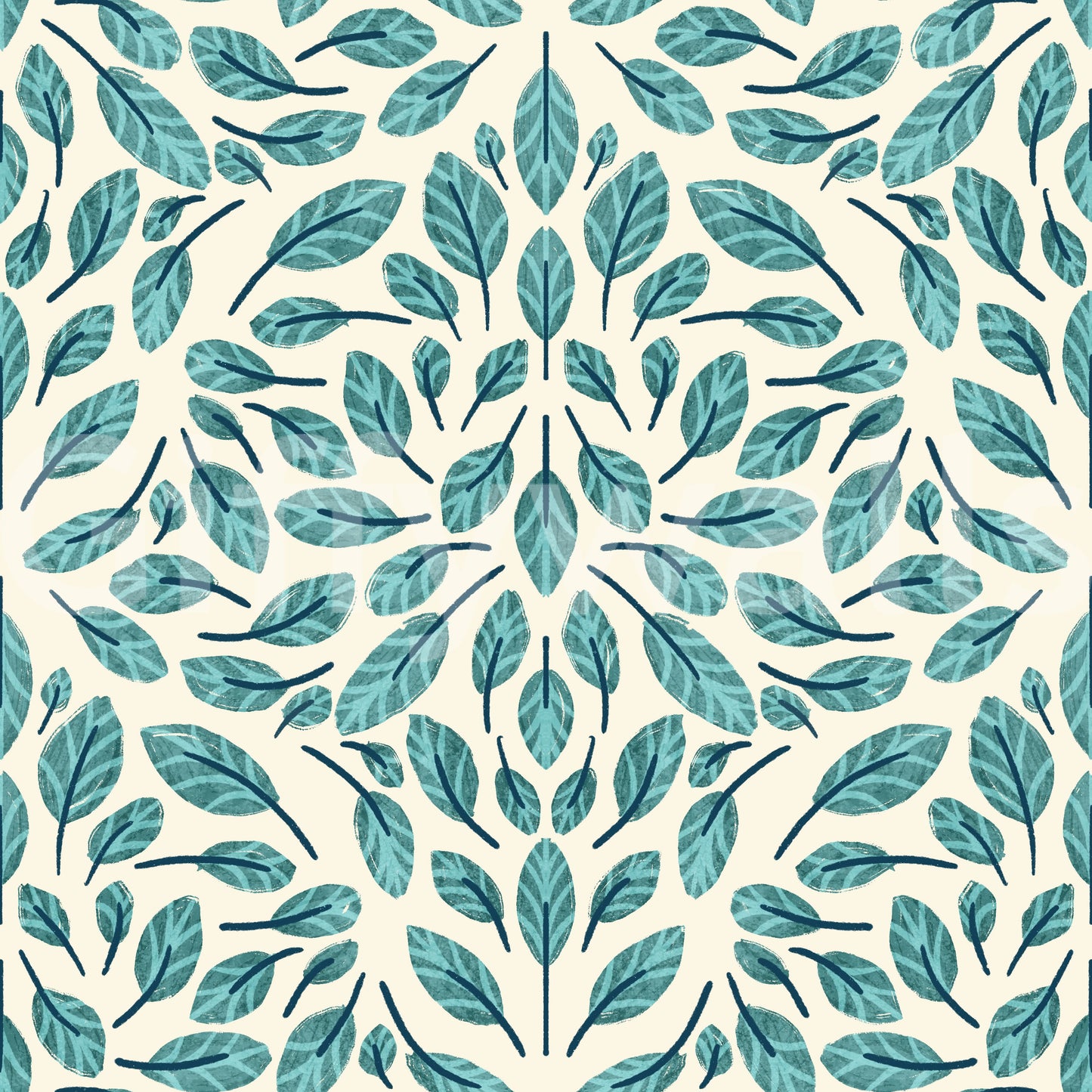 Serene leaf wallpaper with natural textures