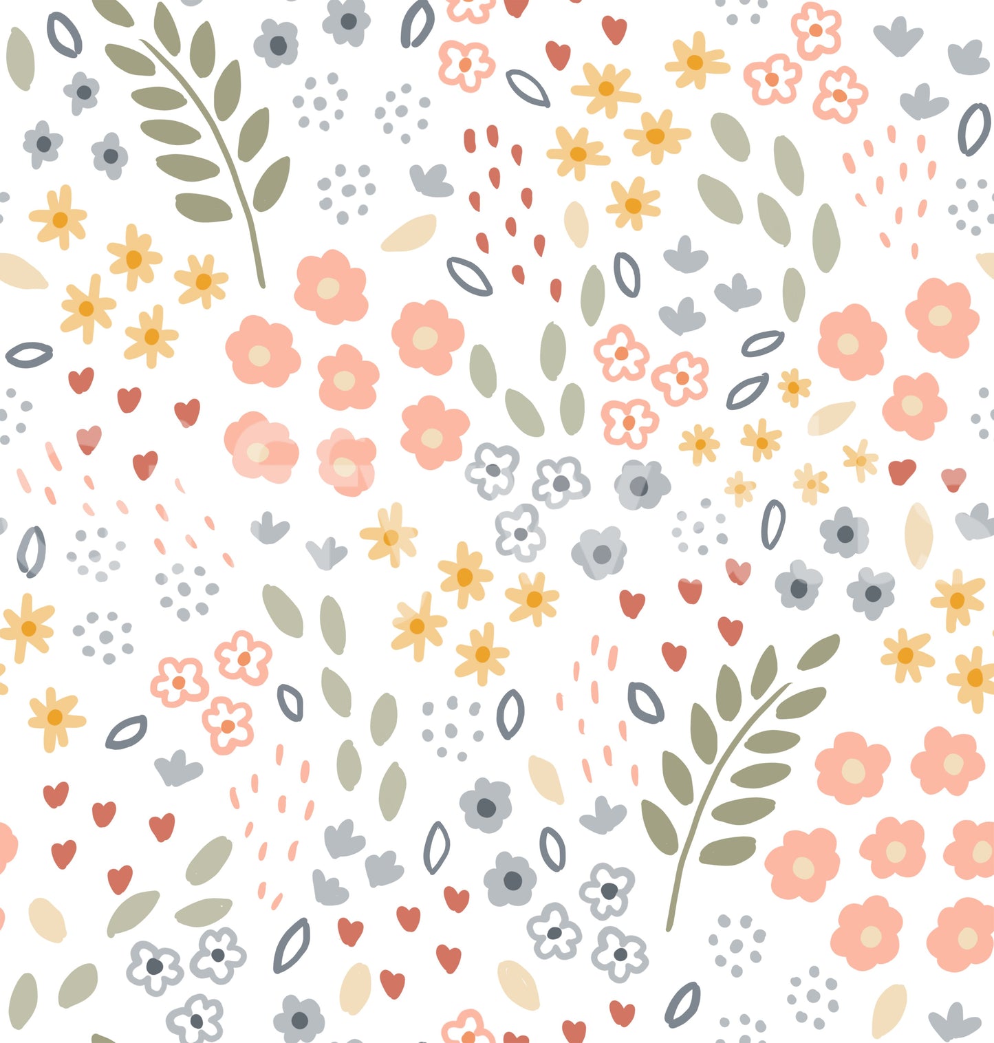 Pastel floral wallpaper ideal for calm, peaceful spaces.