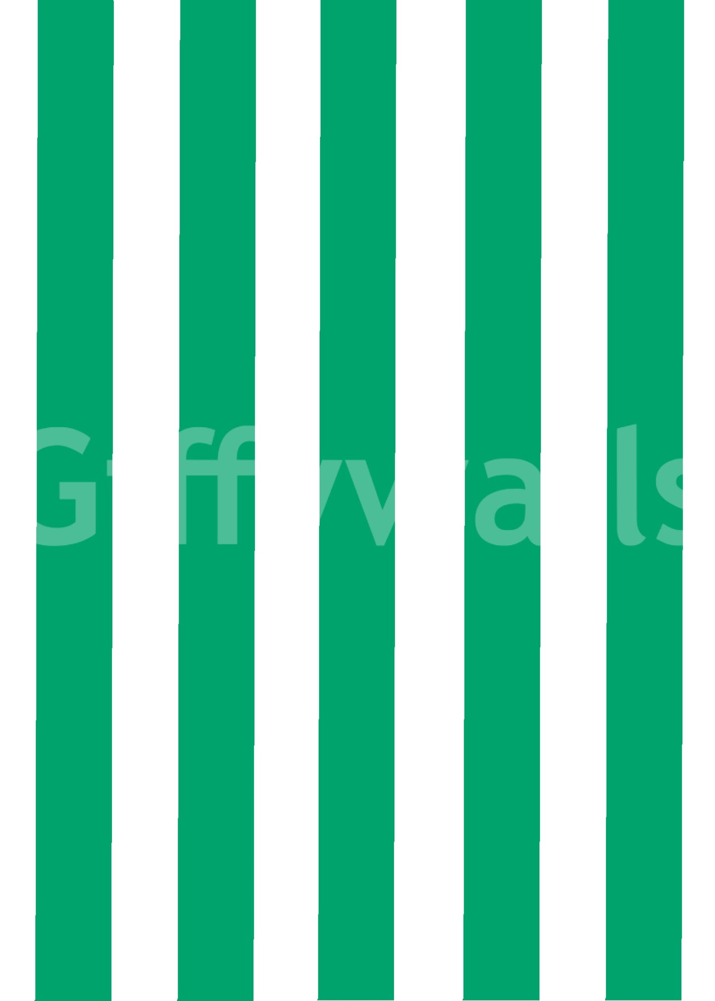 Vertical stripes wallpaper in jade green and cream tones