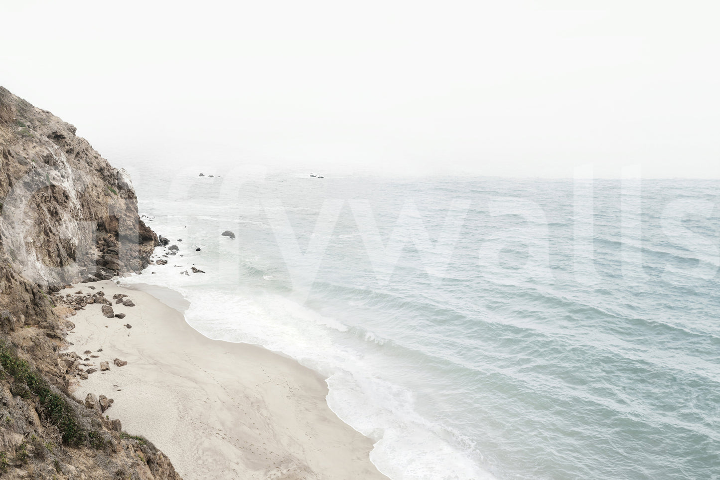 Panoramic mural of California’s rocky coast