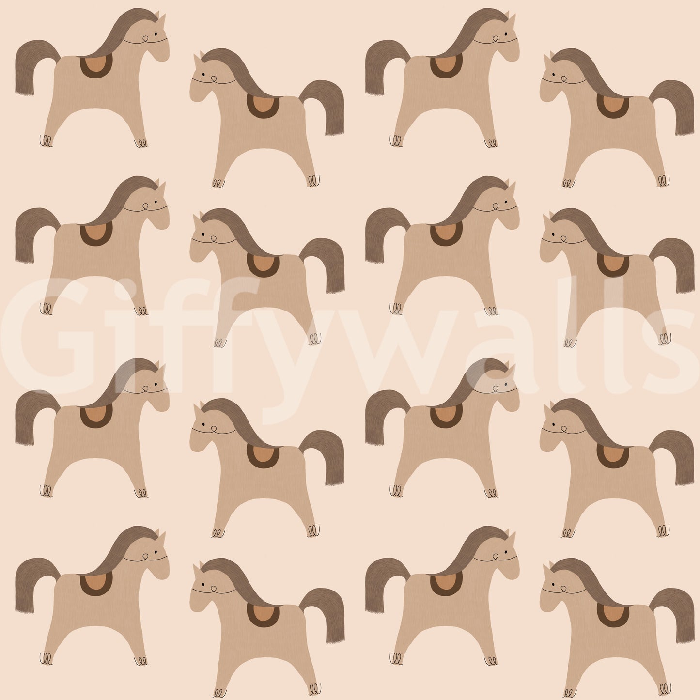 Gentle abstract mural in muted colors