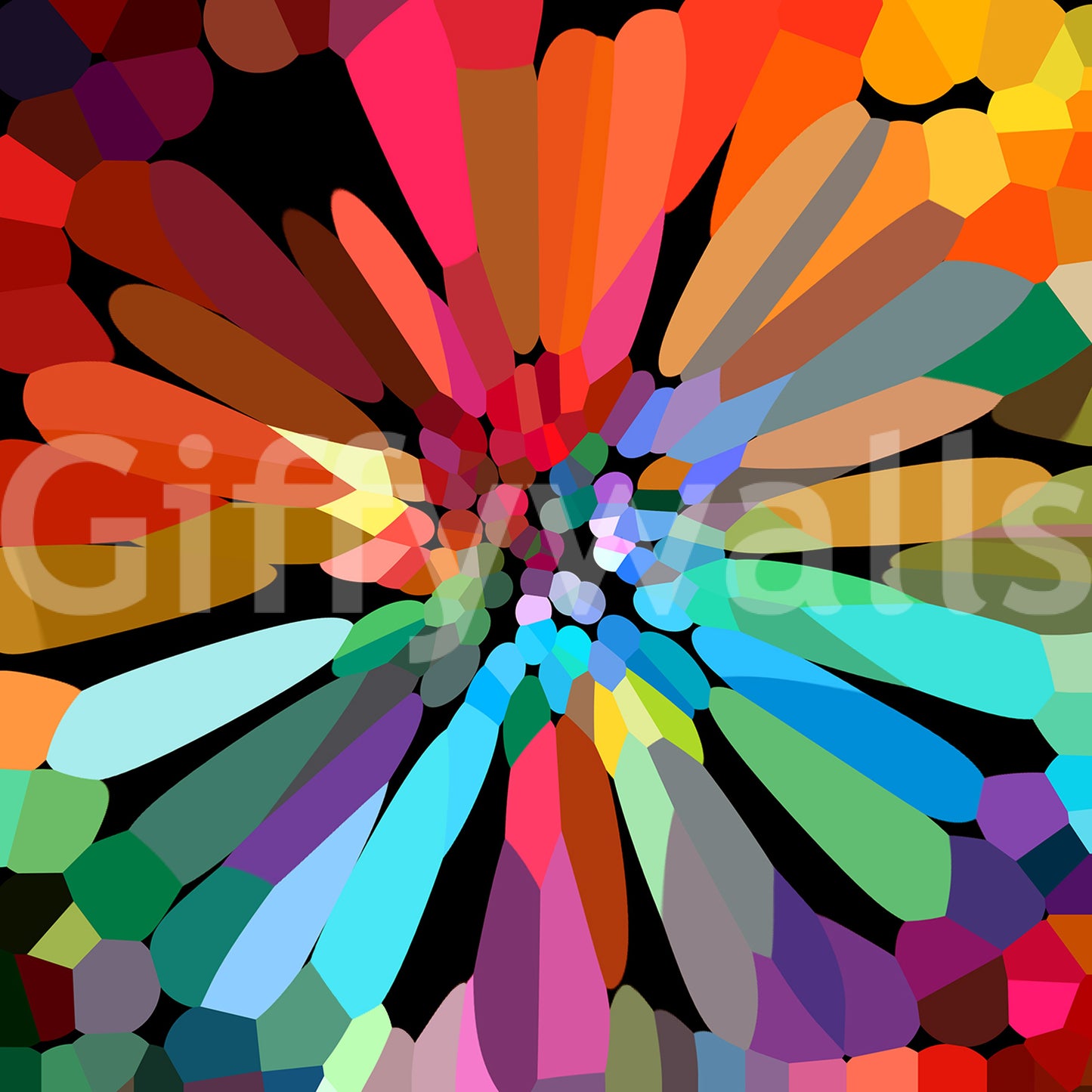 Flower garden mural with roses and wildflowers