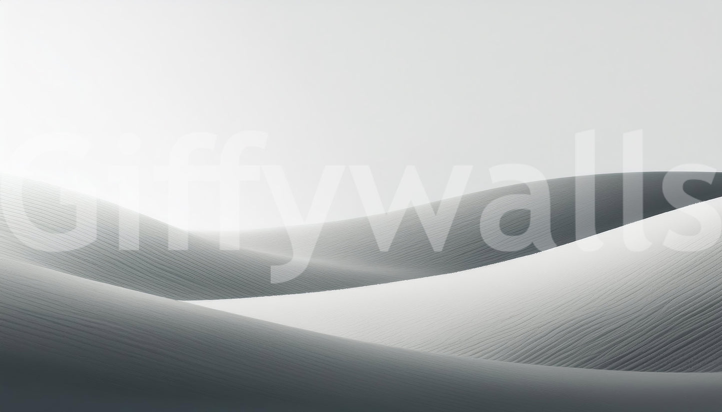 Mural showing tranquil desert landscape in motion