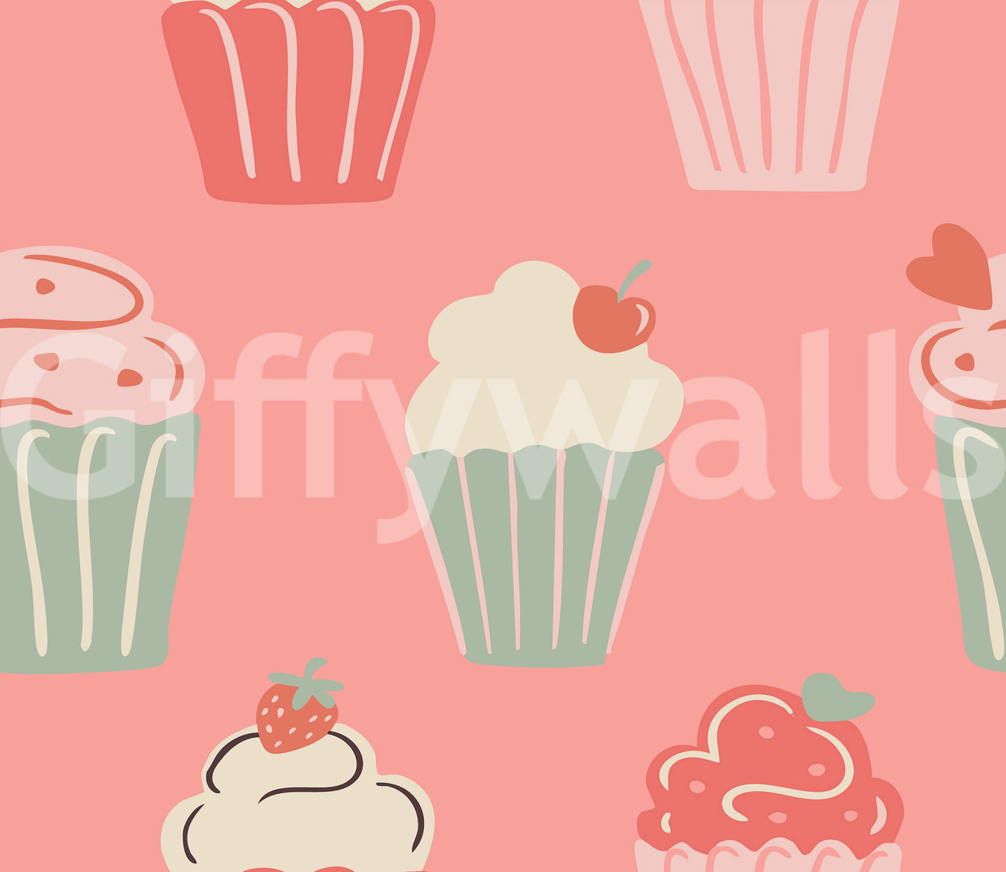 Delightful cupcake wallpaper for cheerful decor