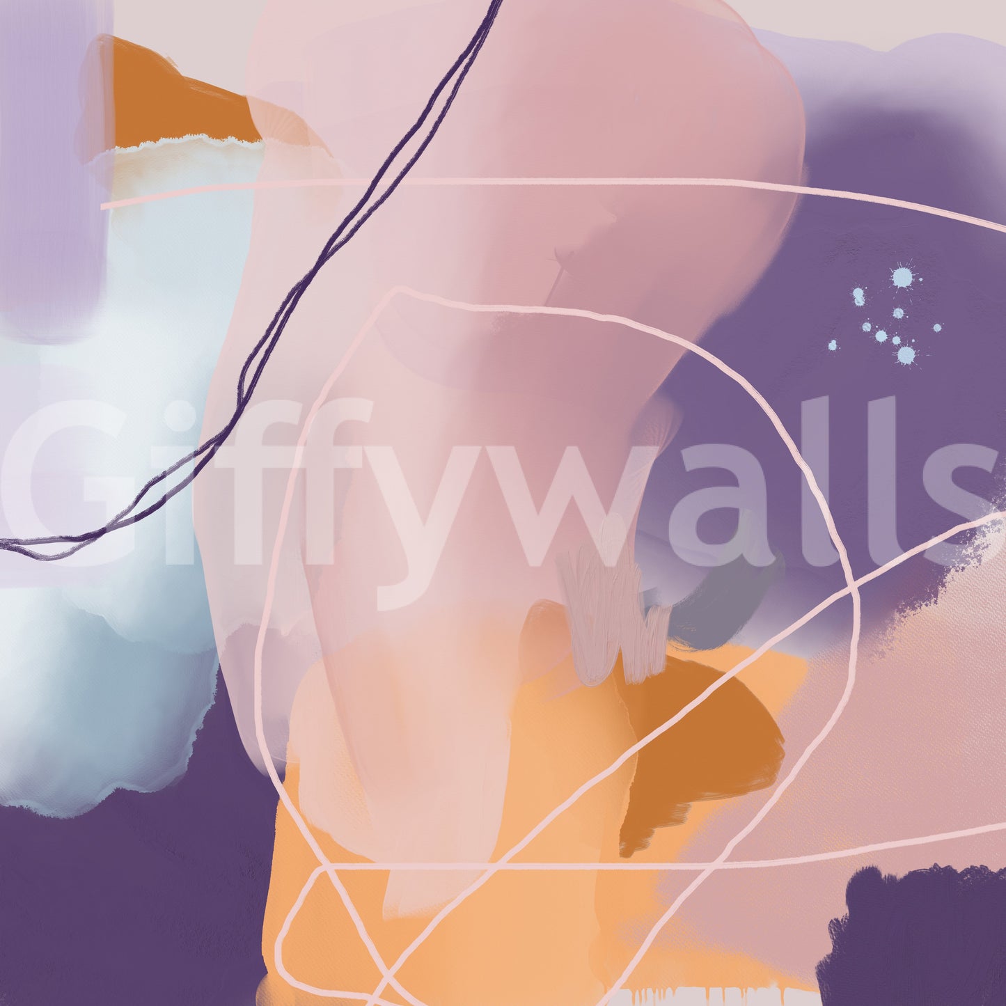 Modern elegance meets playful shapes in mural design