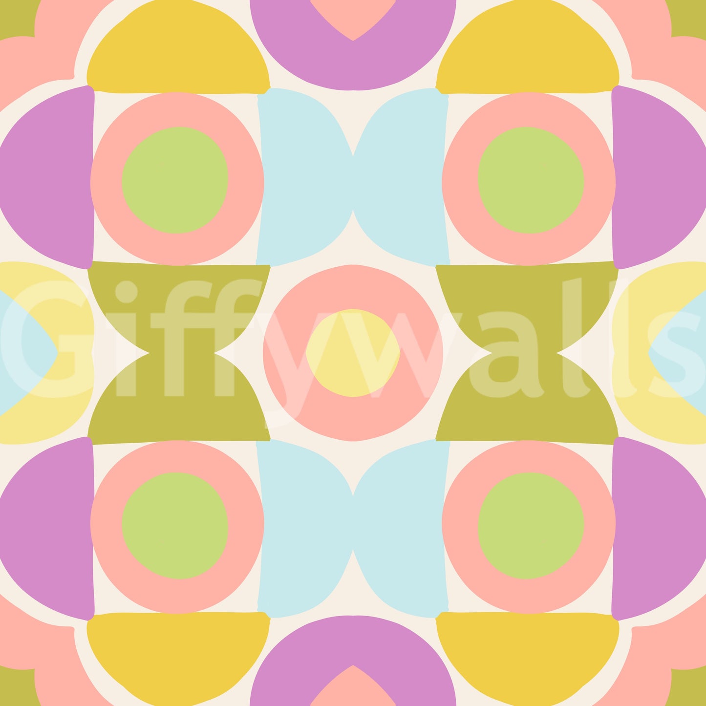 Bold, colorful Kaleidoscope Kisses wallpaper for accent walls