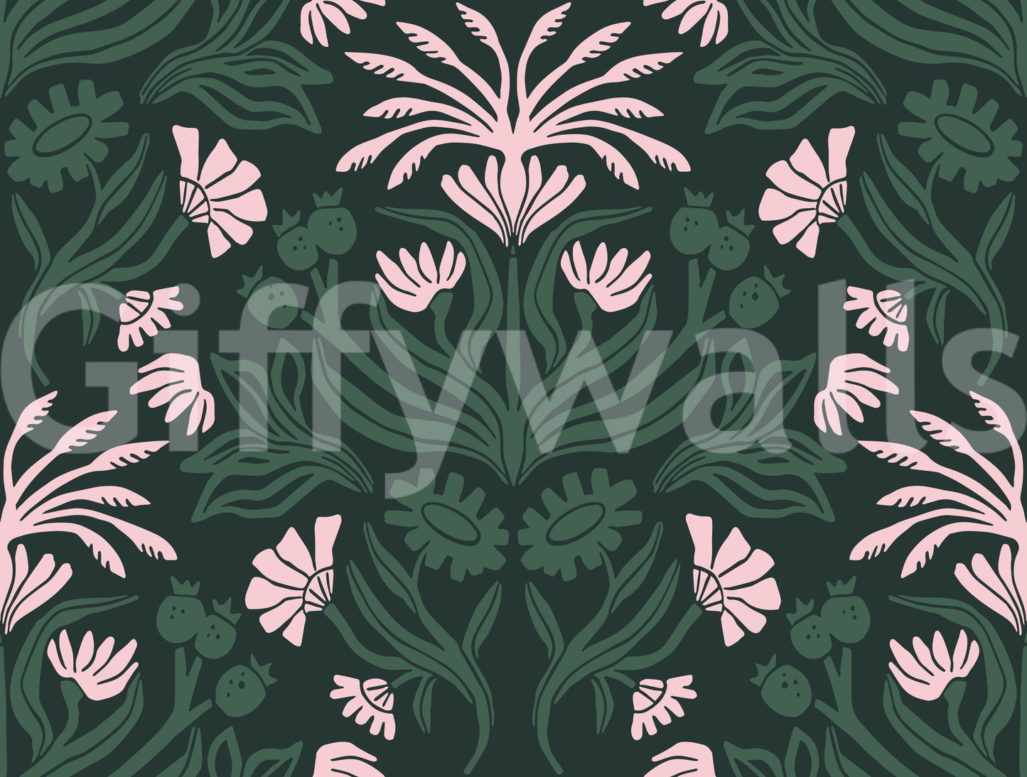 Graceful floral wallpaper for creating a calming ambiance