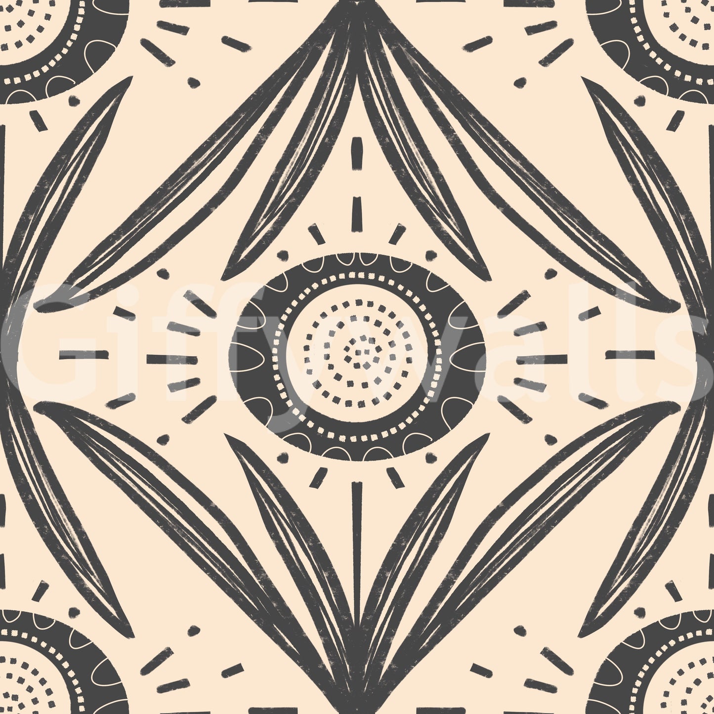 Modern vintage floral mural wallpaper