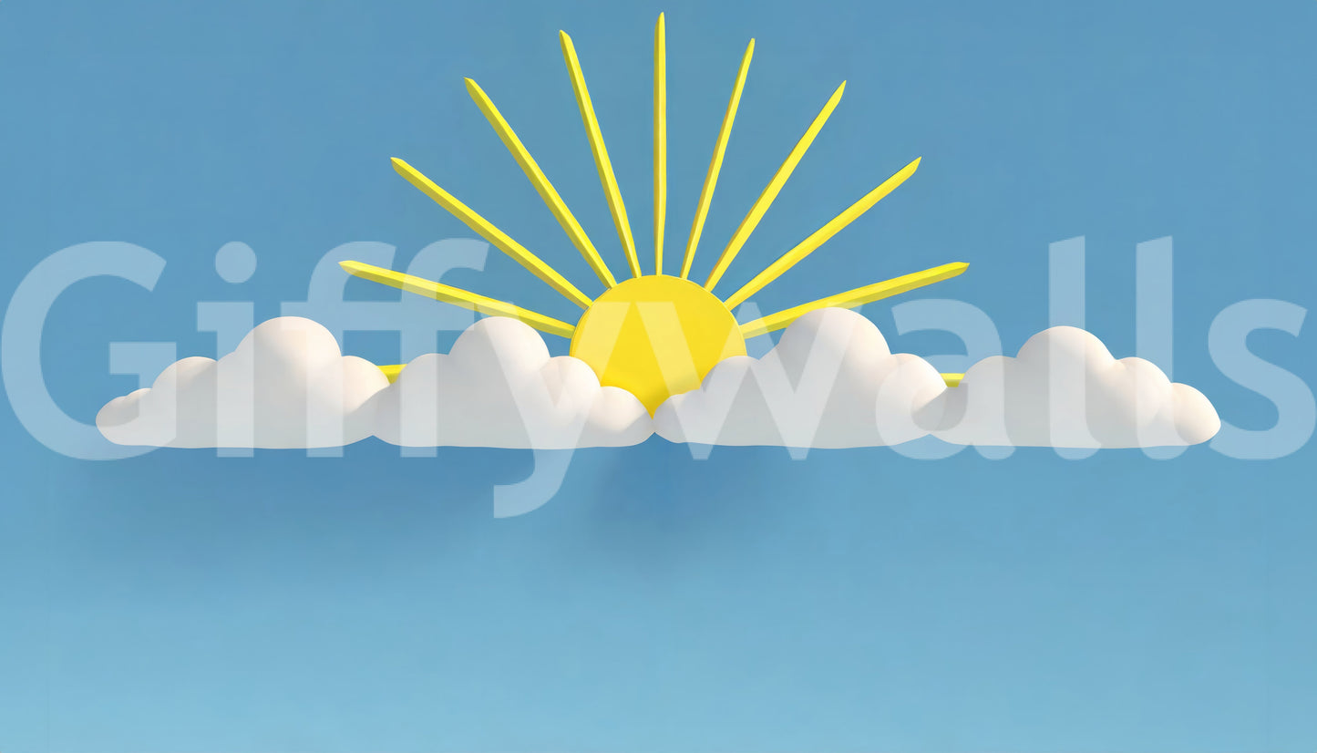 Cloudy skies and soft blue tones adding serenity to your walls