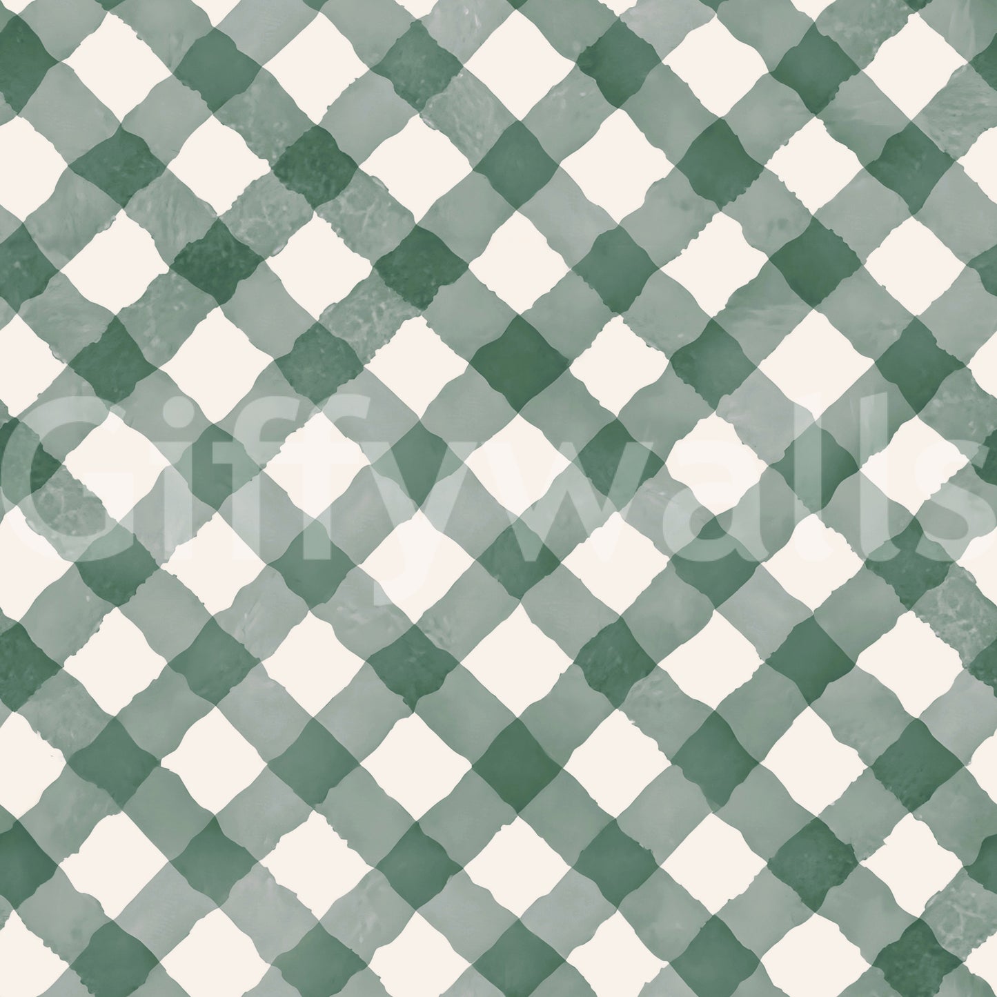 Traditional gingham pattern wallpaper with a hand-painted finish
