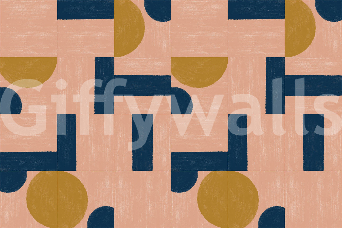 Unique and vibrant painted wall tiles mural for feature walls