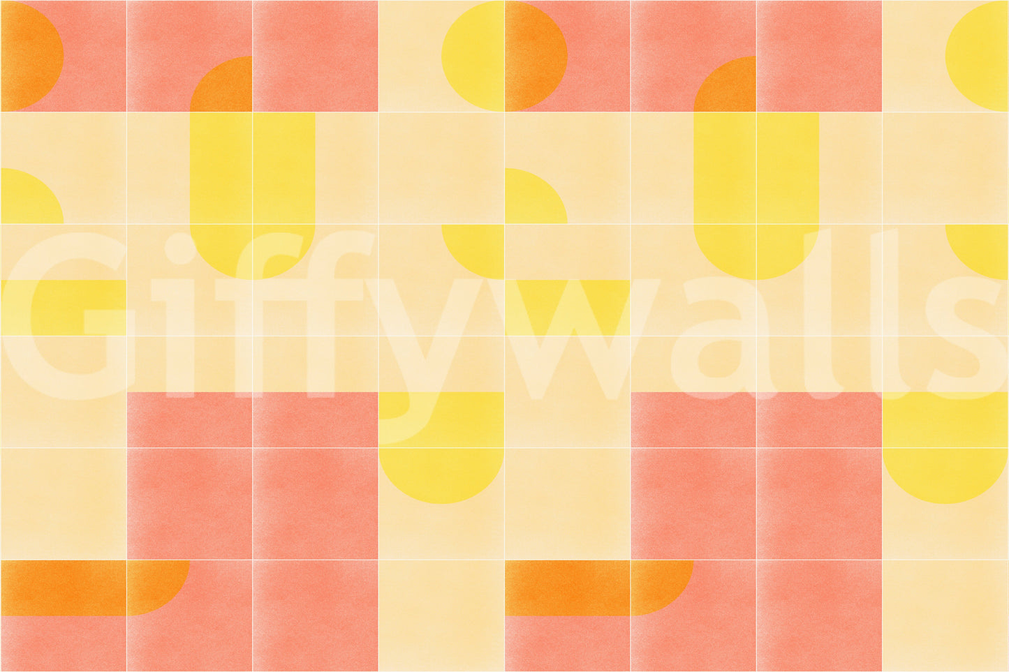 Geometric tile mural bringing retro flair and style to walls