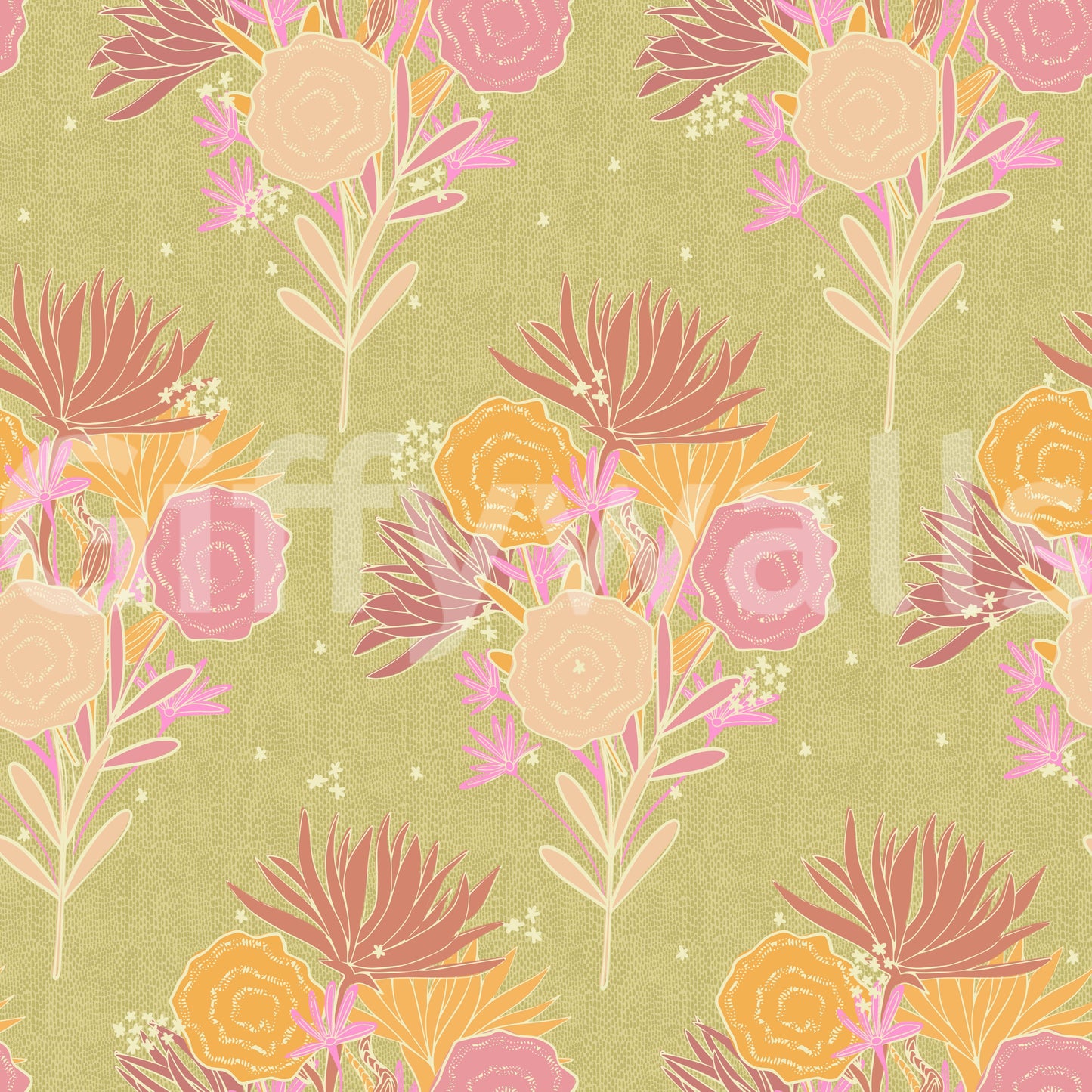 Delicate floral canvas design for a timeless wallpaper look