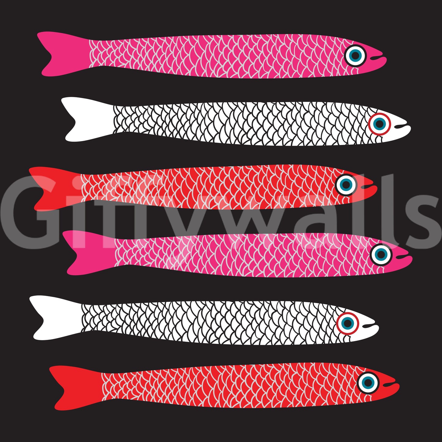 Anchovy design wallpaper for dining area