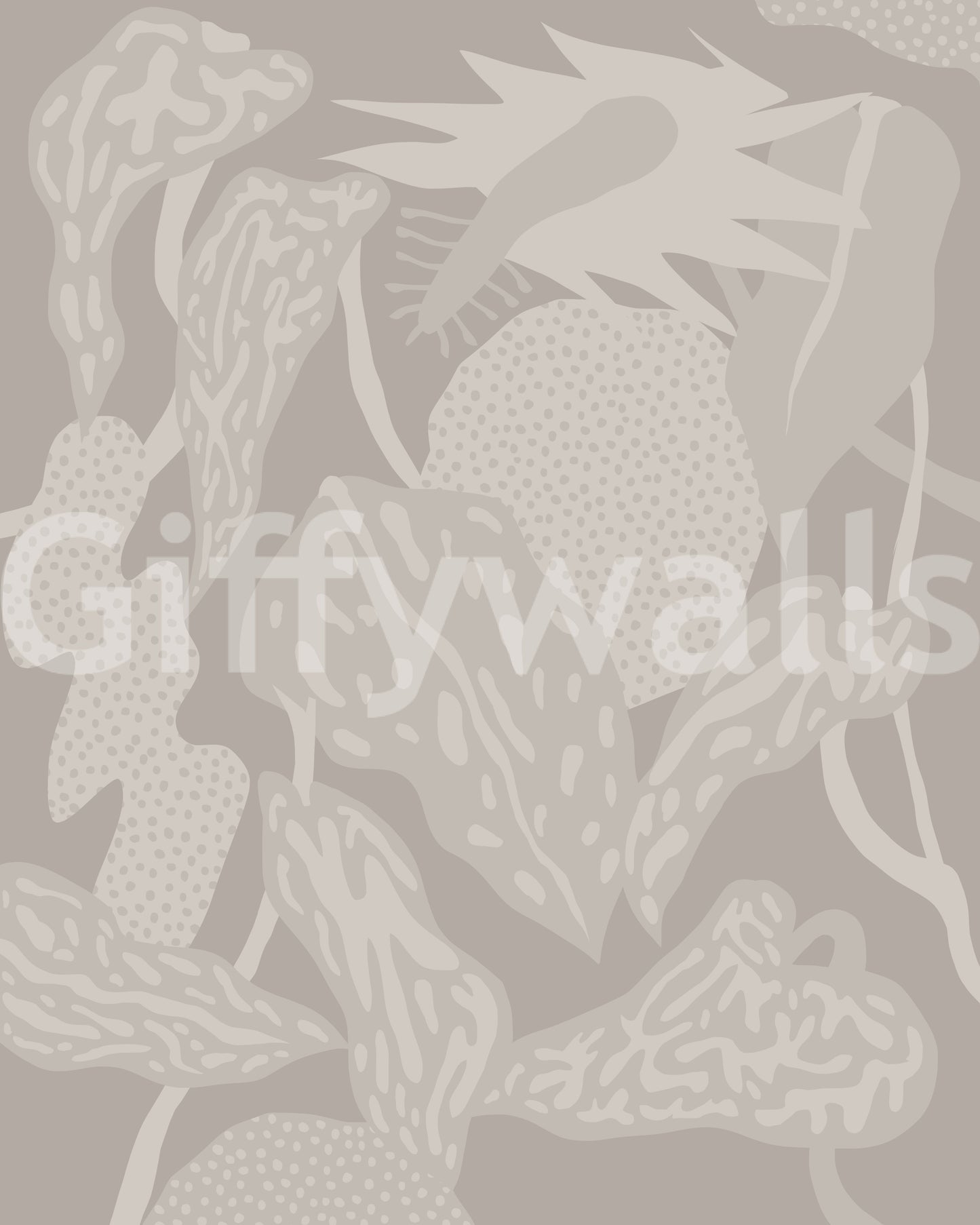 Artistic foliage mural wallpaper for living room