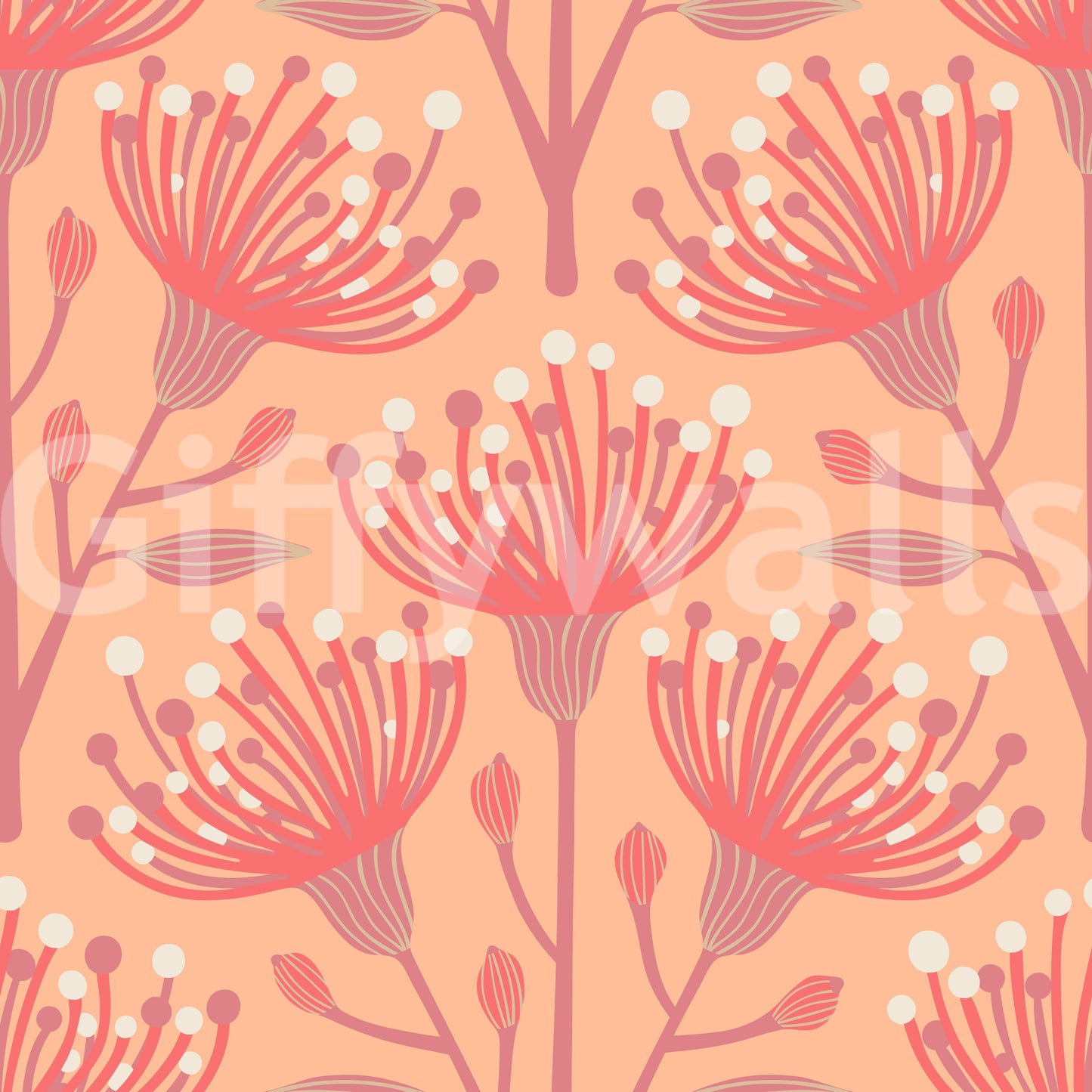 Seasonal floral design wallpaper