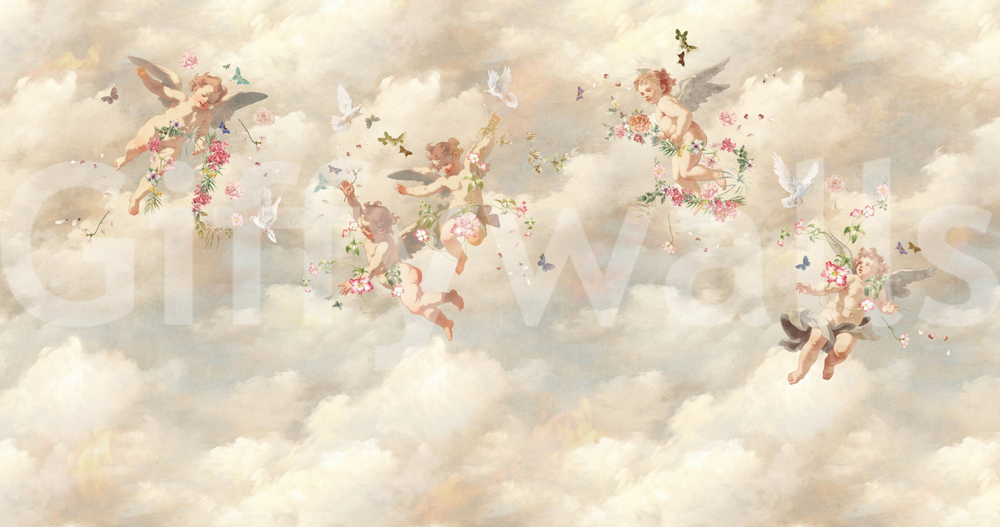 Pale blue sky wall mural