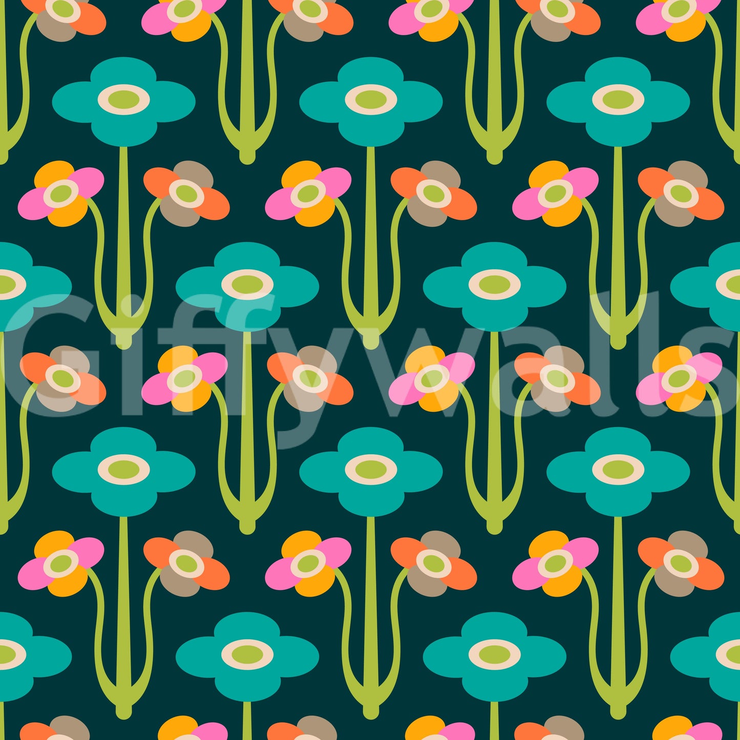 Floral wallpaper with a gentle, painterly feel.