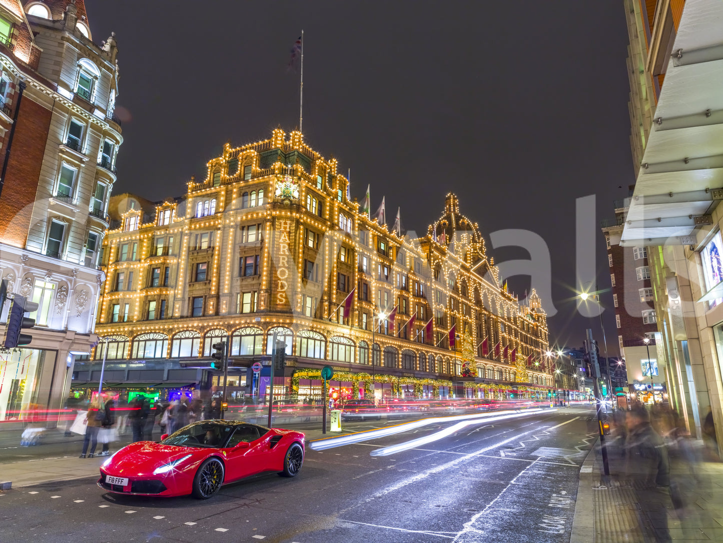 Night photography with bright lights.