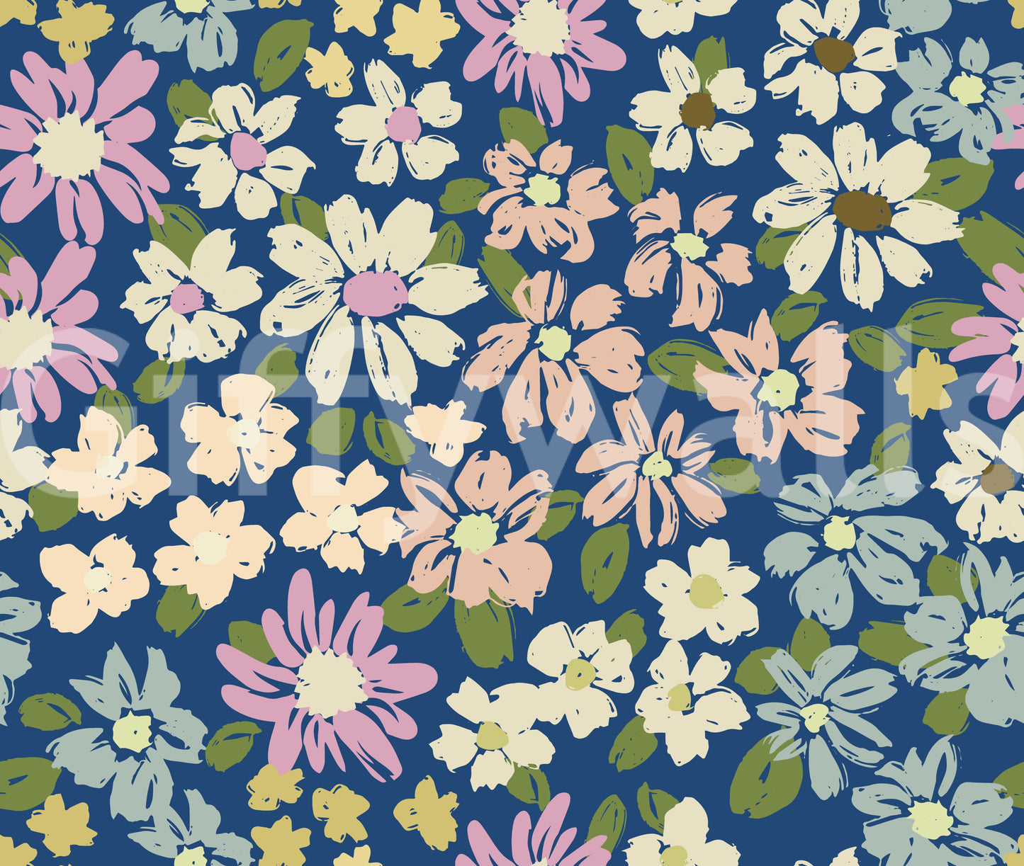 Dynamic and flowing flower and leaf shapes.