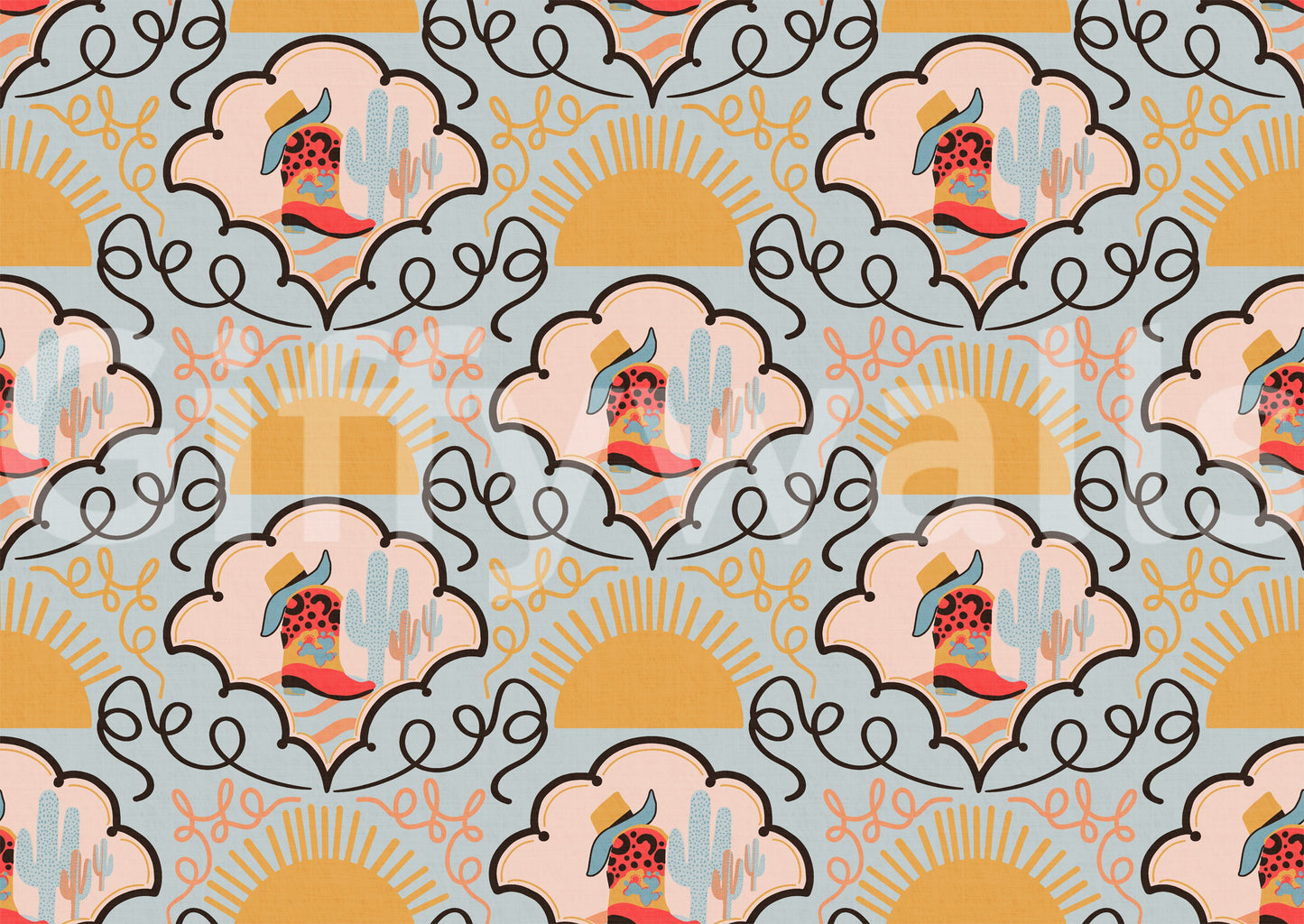 The image captures the spirit of the Wild West.