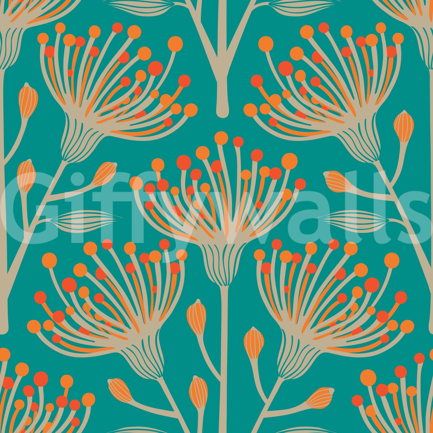 The mural acts as a beautiful and calming focal point.