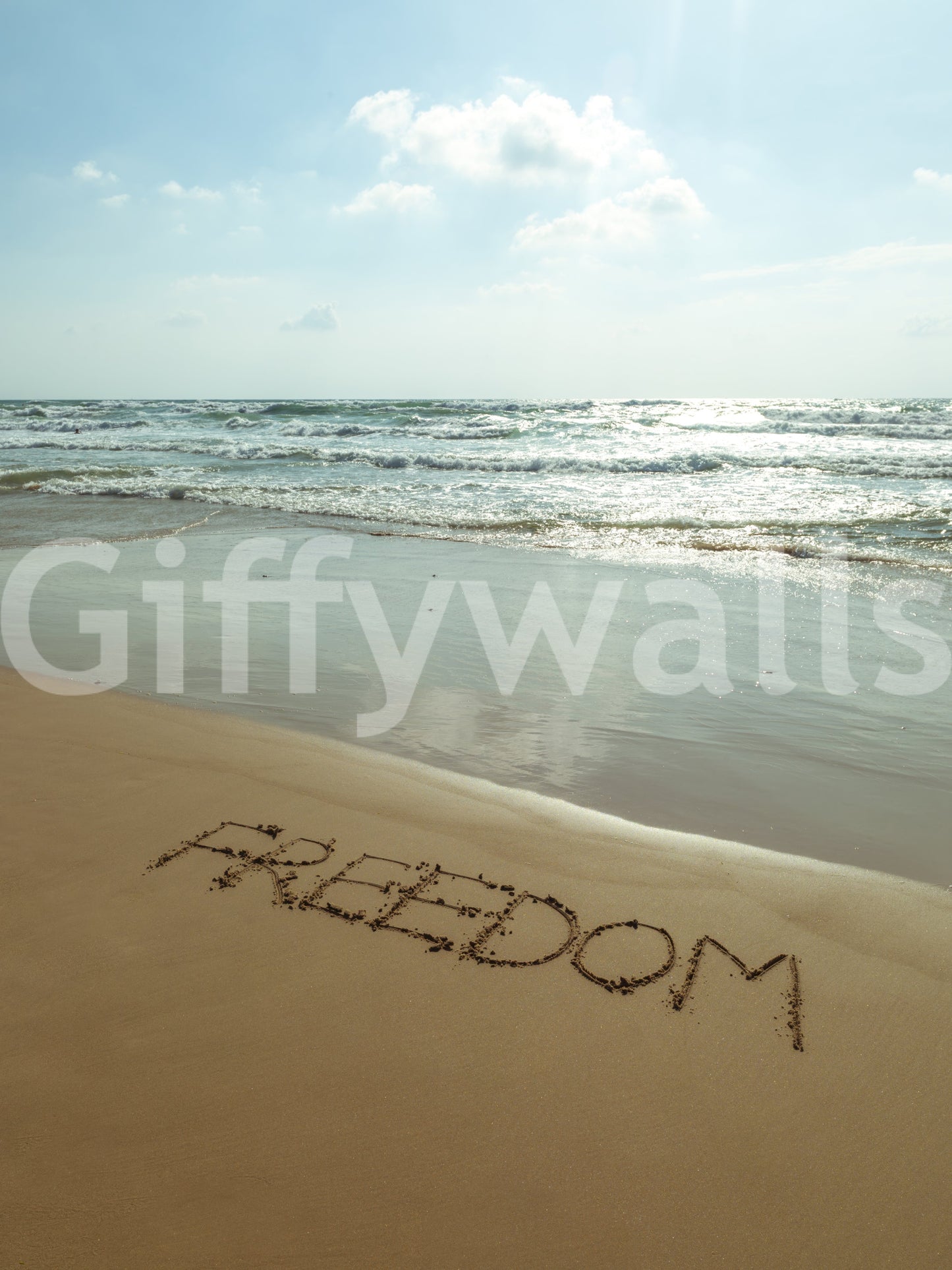 The wallpaper has a smooth, non-reflective matte finish.