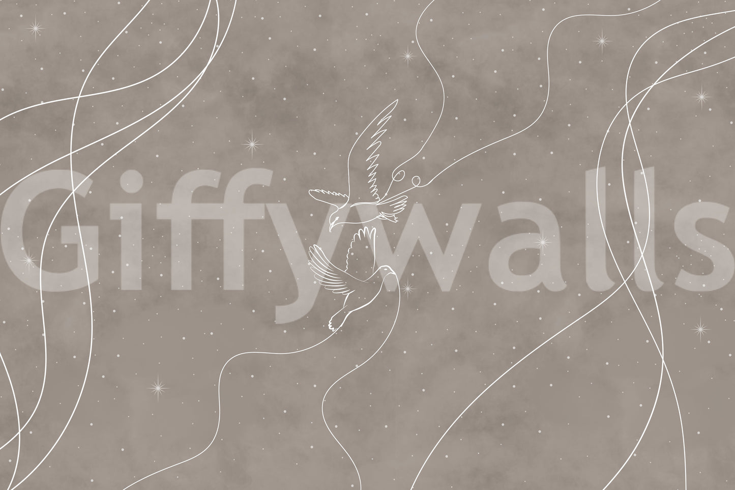 The style is a soft-focus illustration or a painterly design.