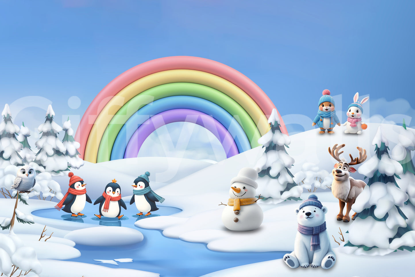 The style is a soft-focus illustration or a painterly design.