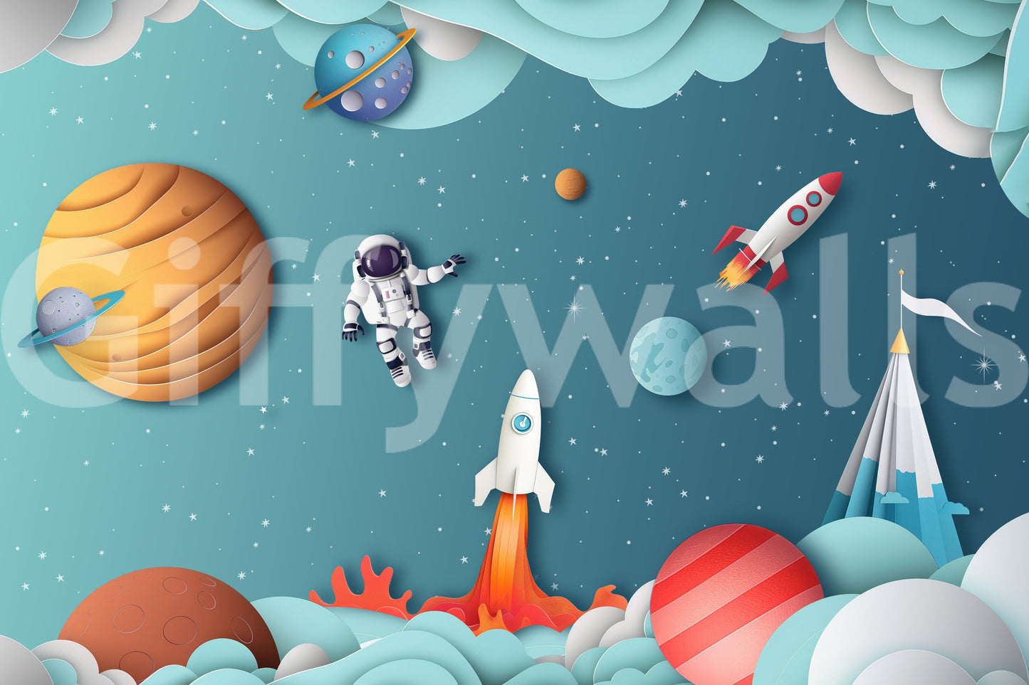 The style is a soft-focus illustration or a painterly design.