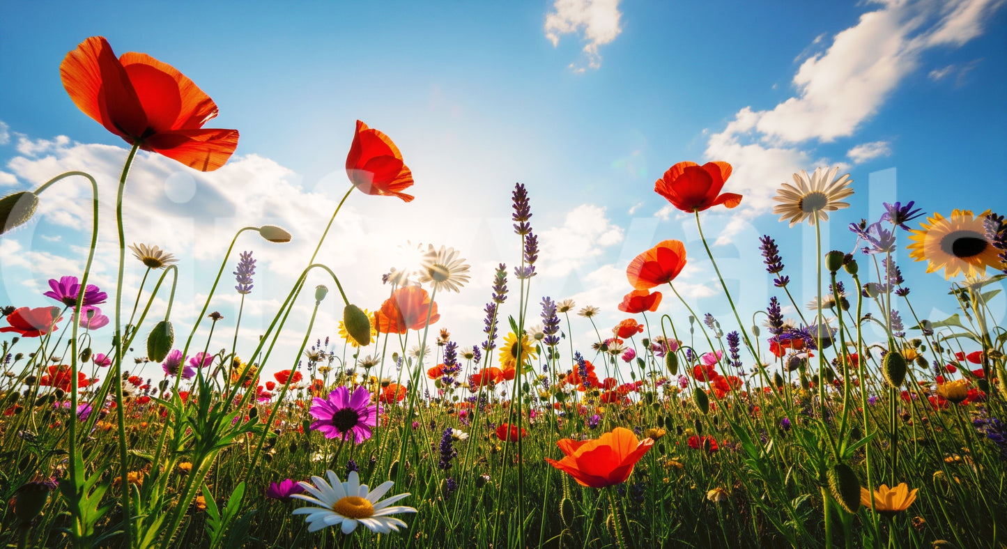 Meadow sunlight, peaceful and calm