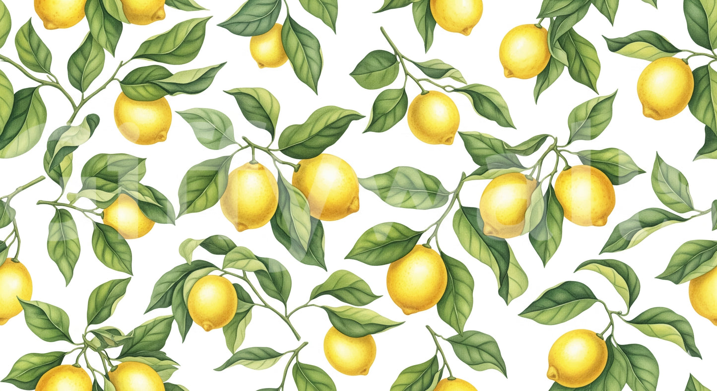 A seamless pattern of lemons on a wall