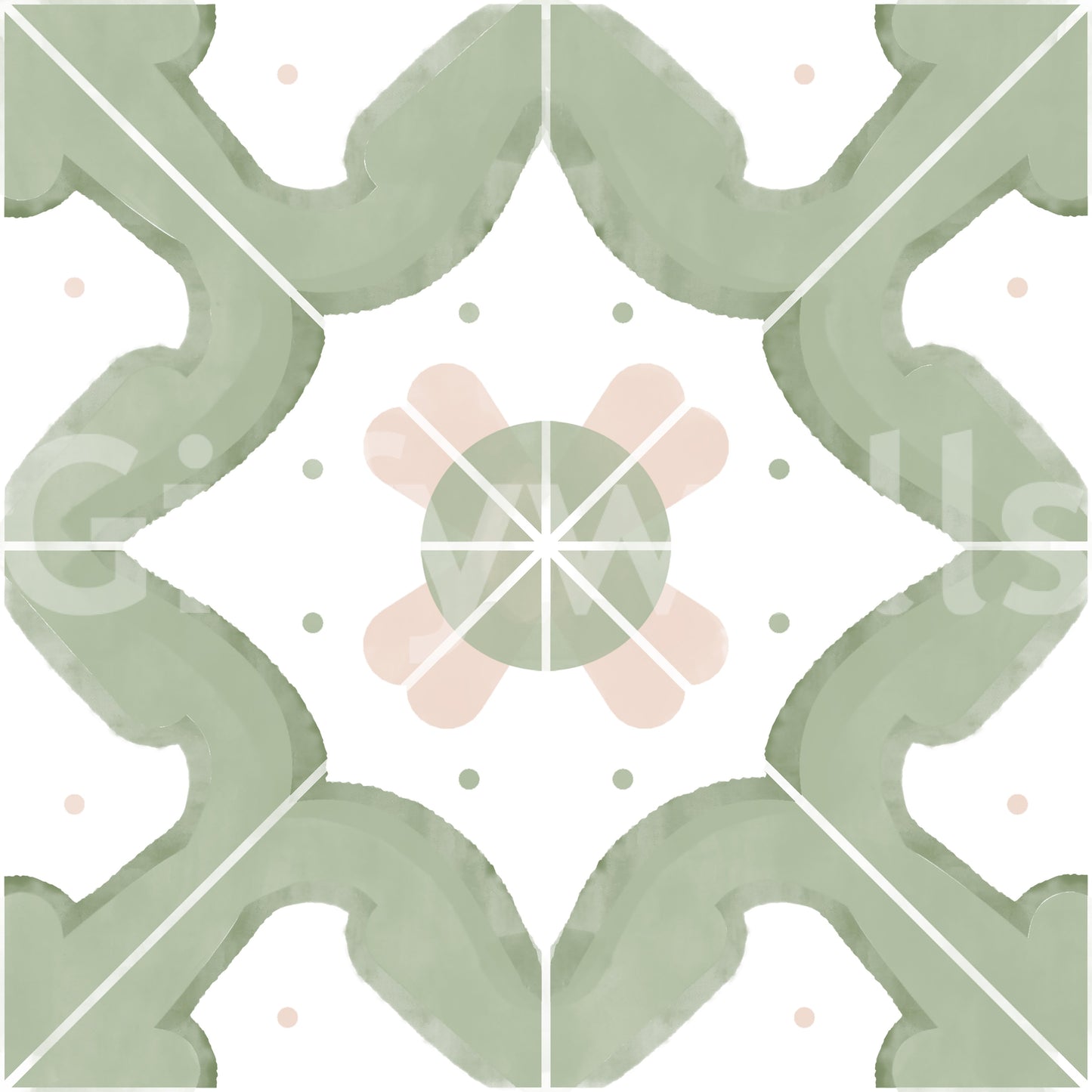 Wallpaper with a pattern of classic squares