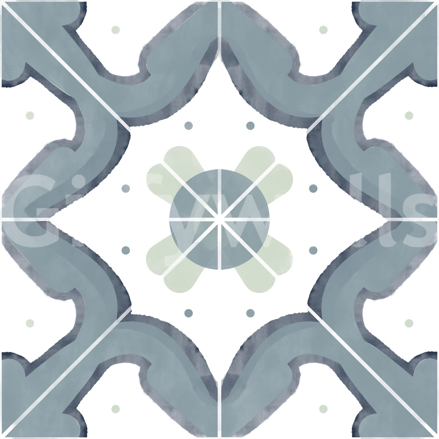 Wallpaper with a pattern of classic squares