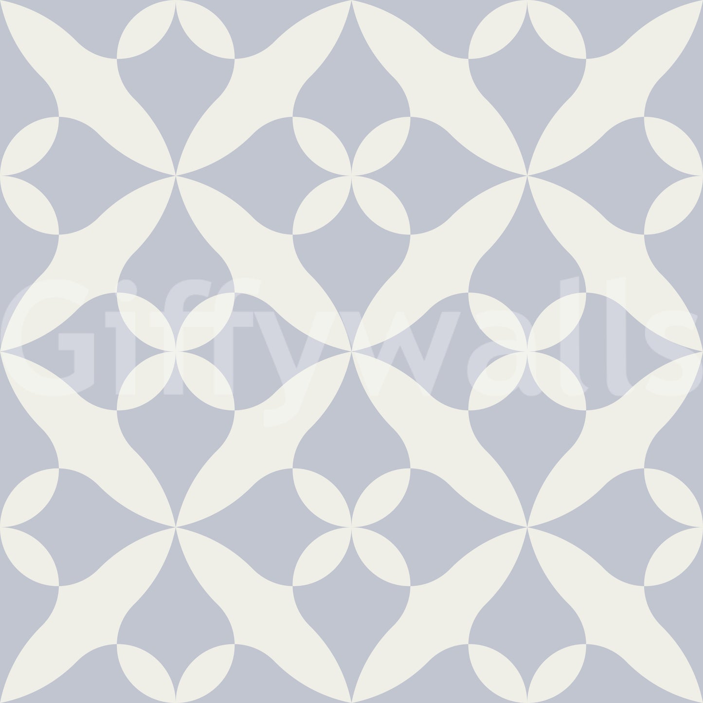 A seamless pattern of simple shapes on a wall