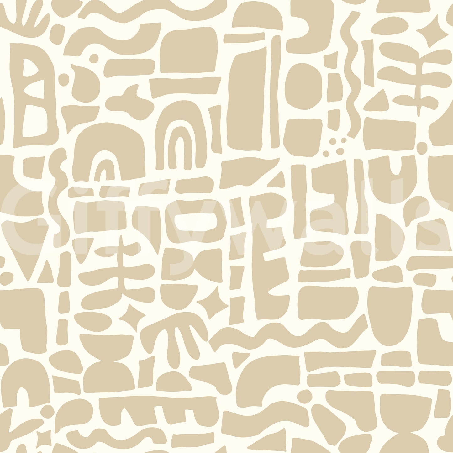 A seamless pattern of colorful shapes on a wall