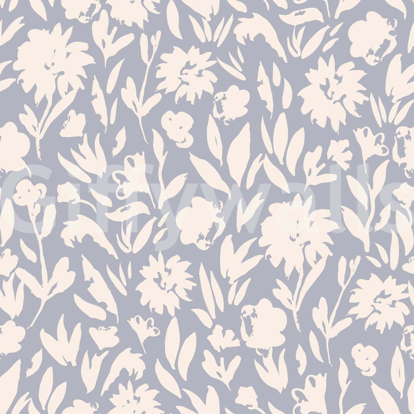 A seamless pattern of abstract flowers on a wall