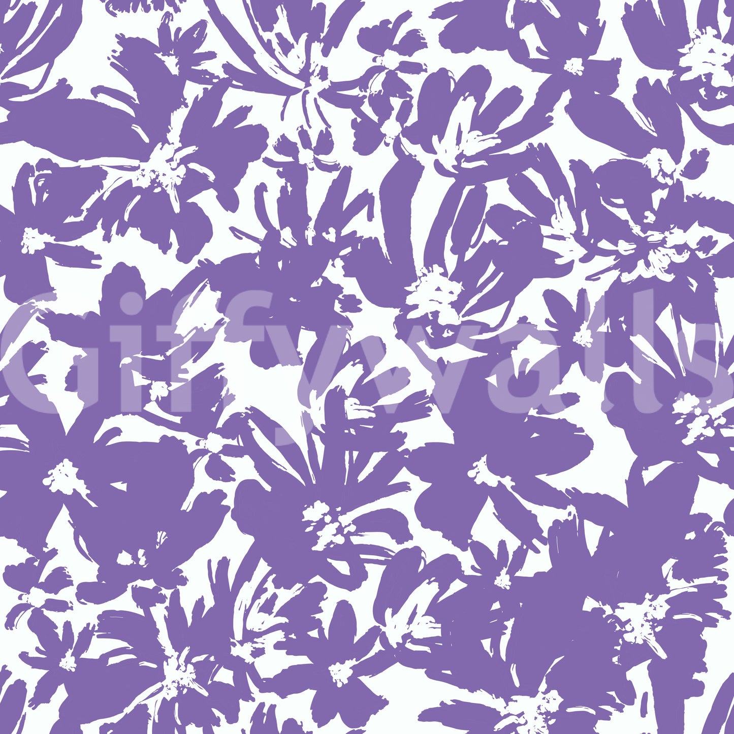 A seamless pattern of abstract flowers on a wall