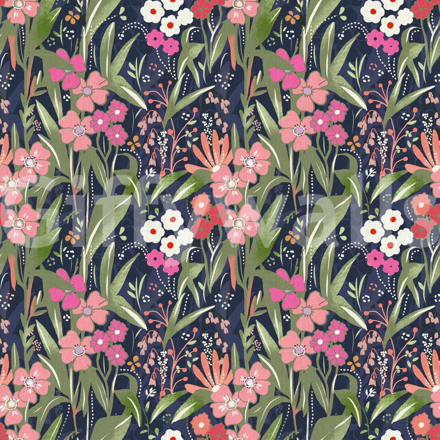 A detail of the brushstrokes and tones in the design.