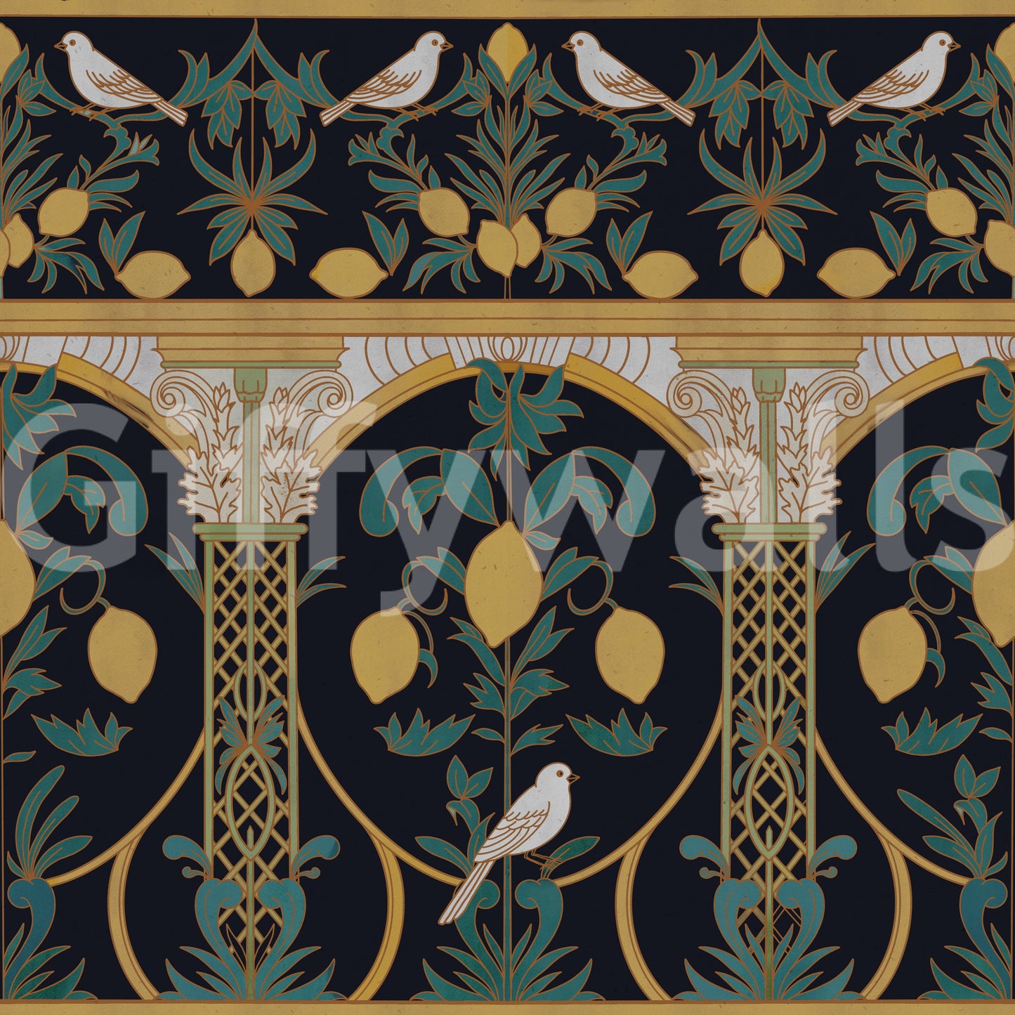 A high-quality elegant floral wall mural for walls.