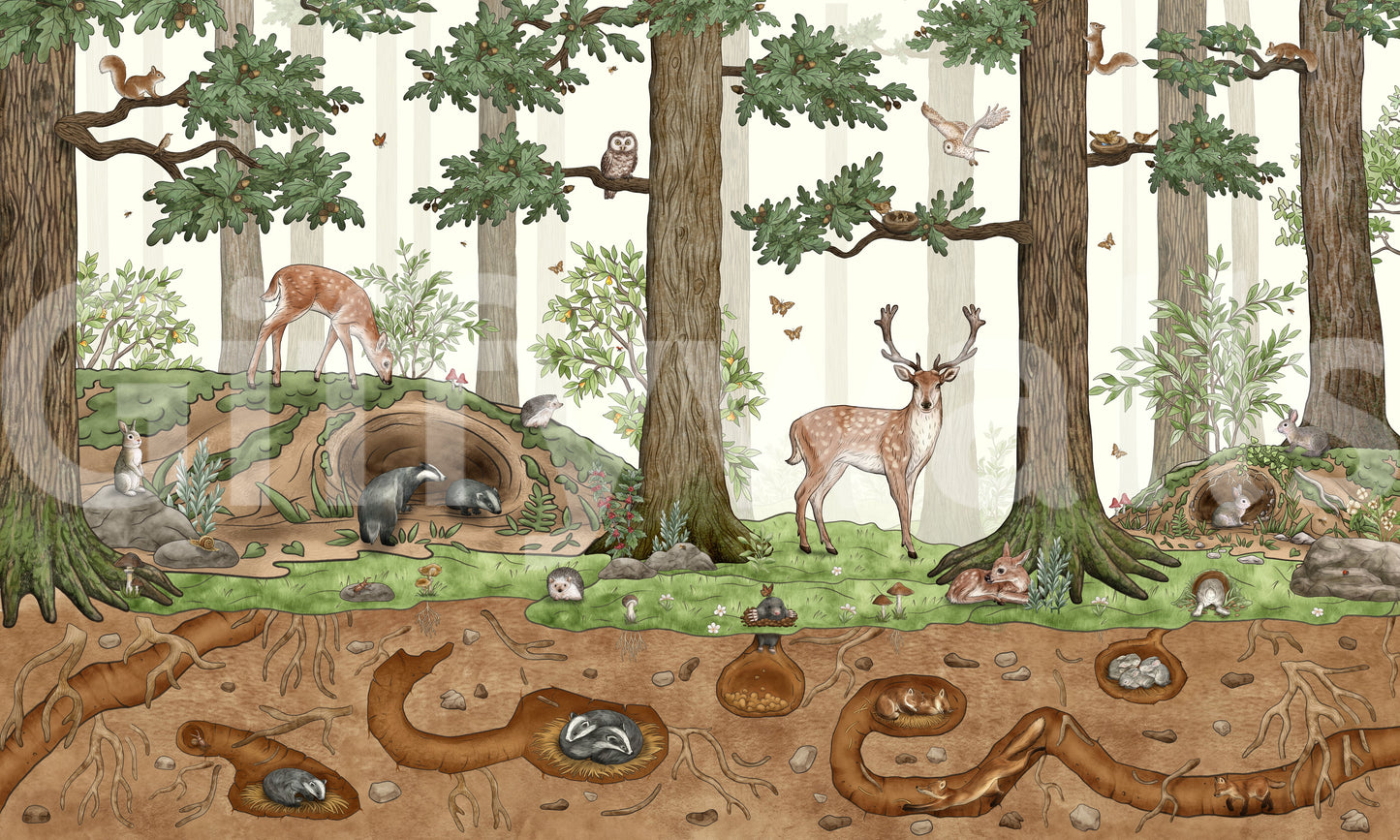 A high-quality serene tree wall mural for walls.