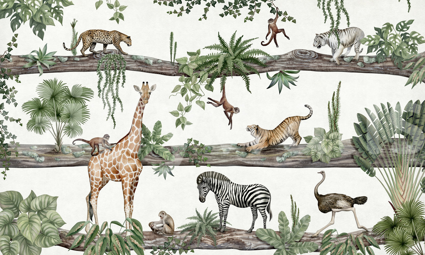 A high-quality exotic forest wall mural for walls.