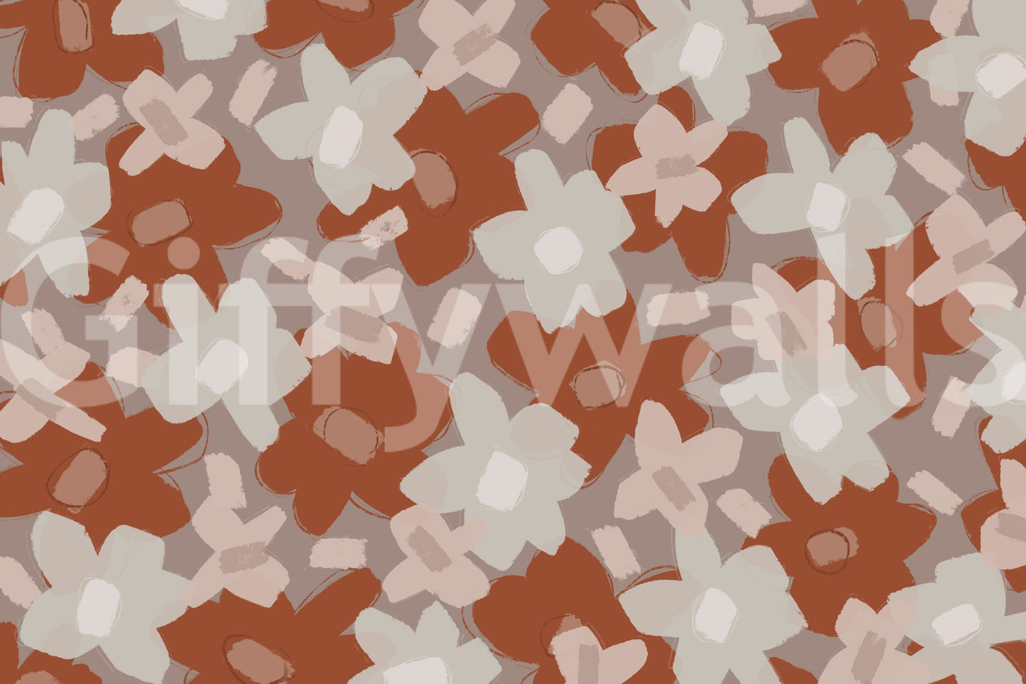 A calming floral design wallpaper mural that defines a space.