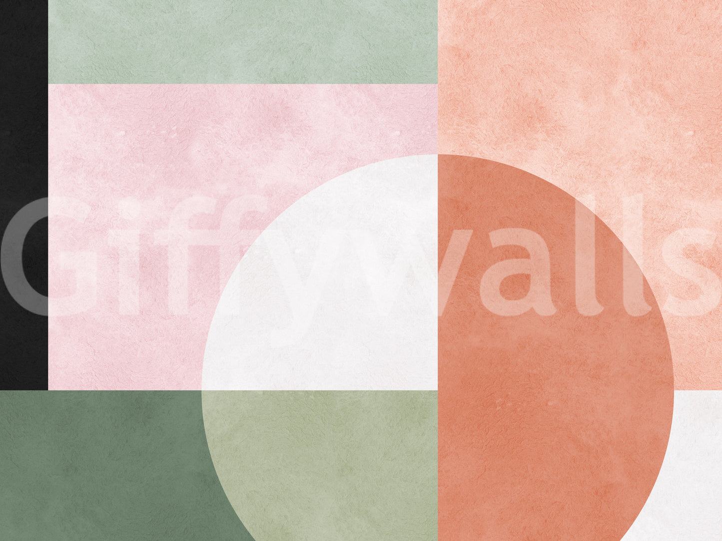 A calming abstract design wallpaper mural that defines a space.