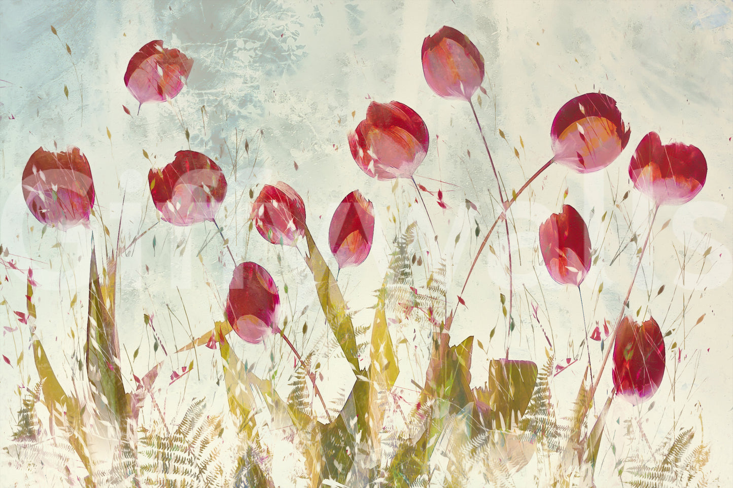 A high-quality serene flower wall mural for walls.