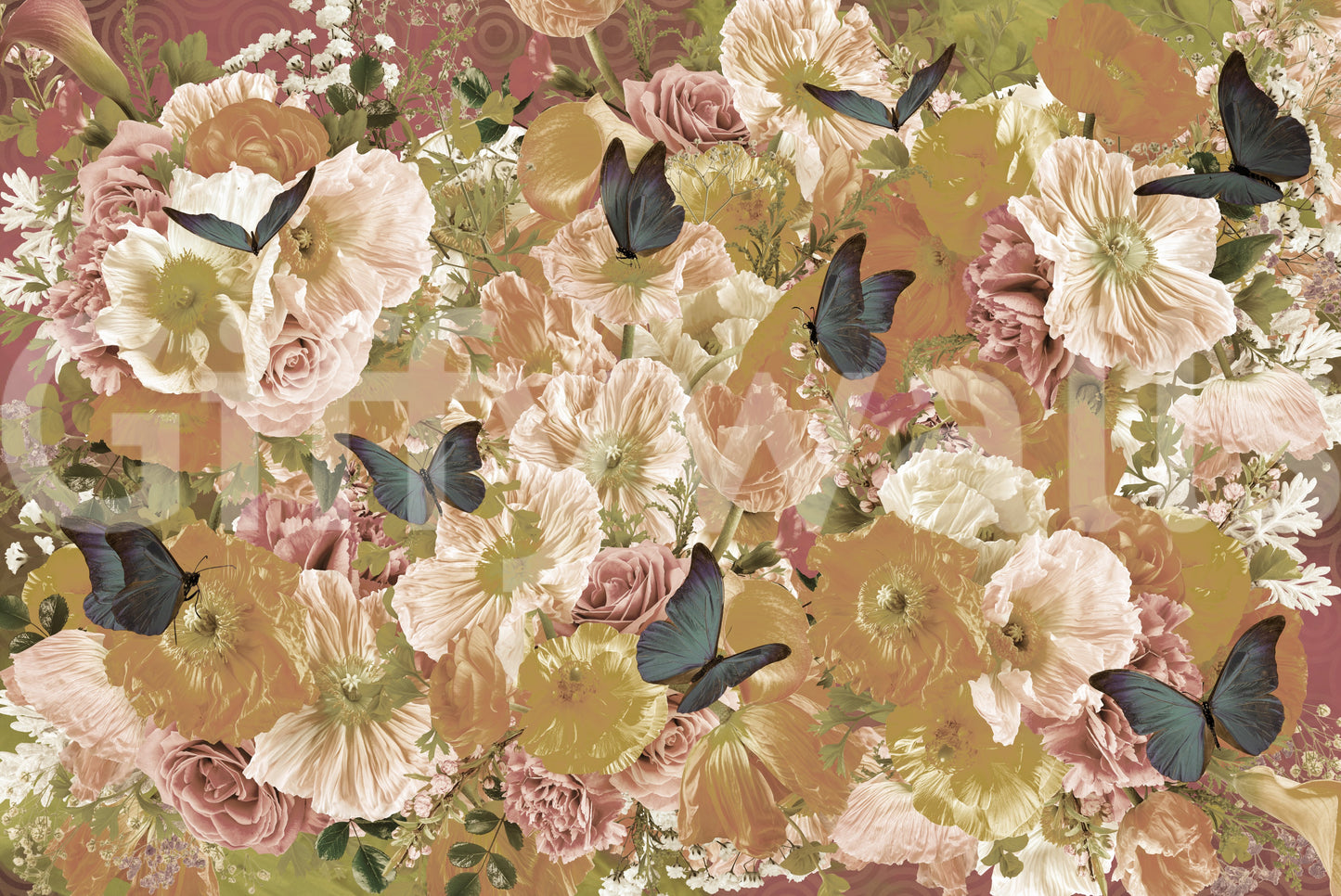 A high-quality serene flower wall mural for walls.