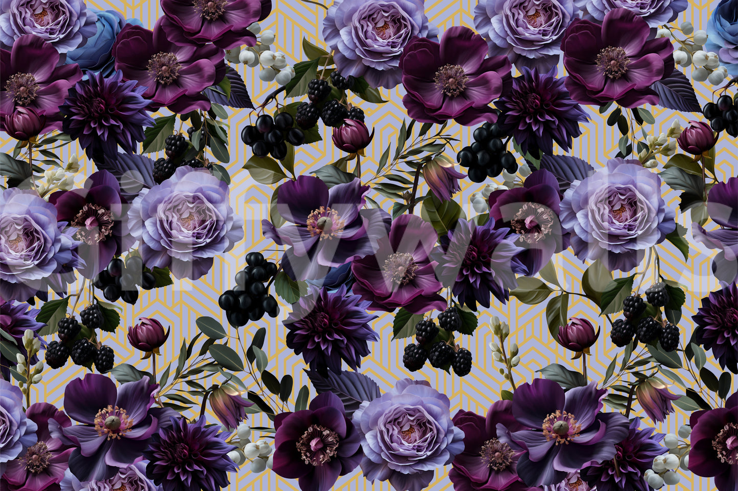 A high-quality serene botanical wall mural for walls.