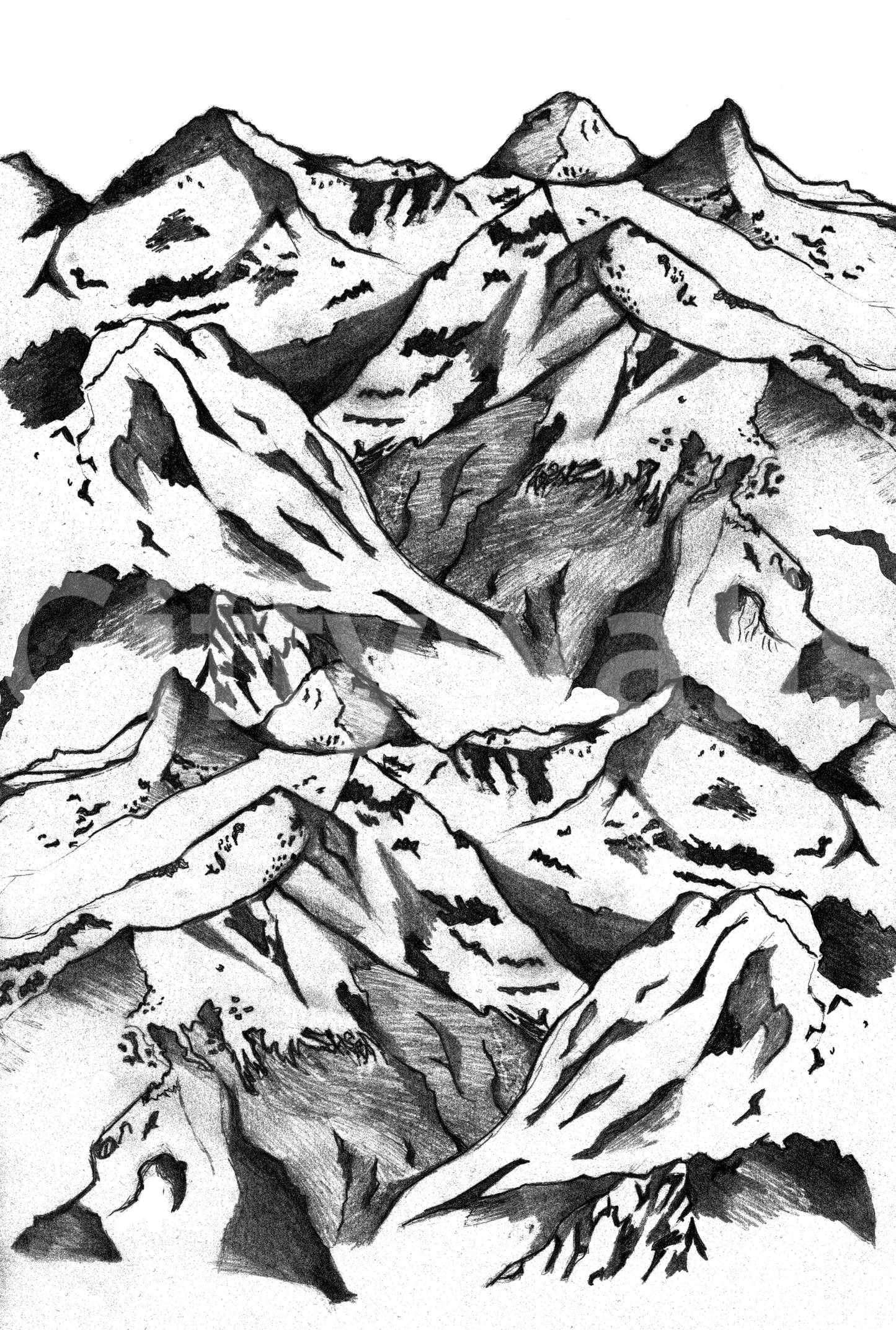 A high-quality minimalist peak wall mural for walls.