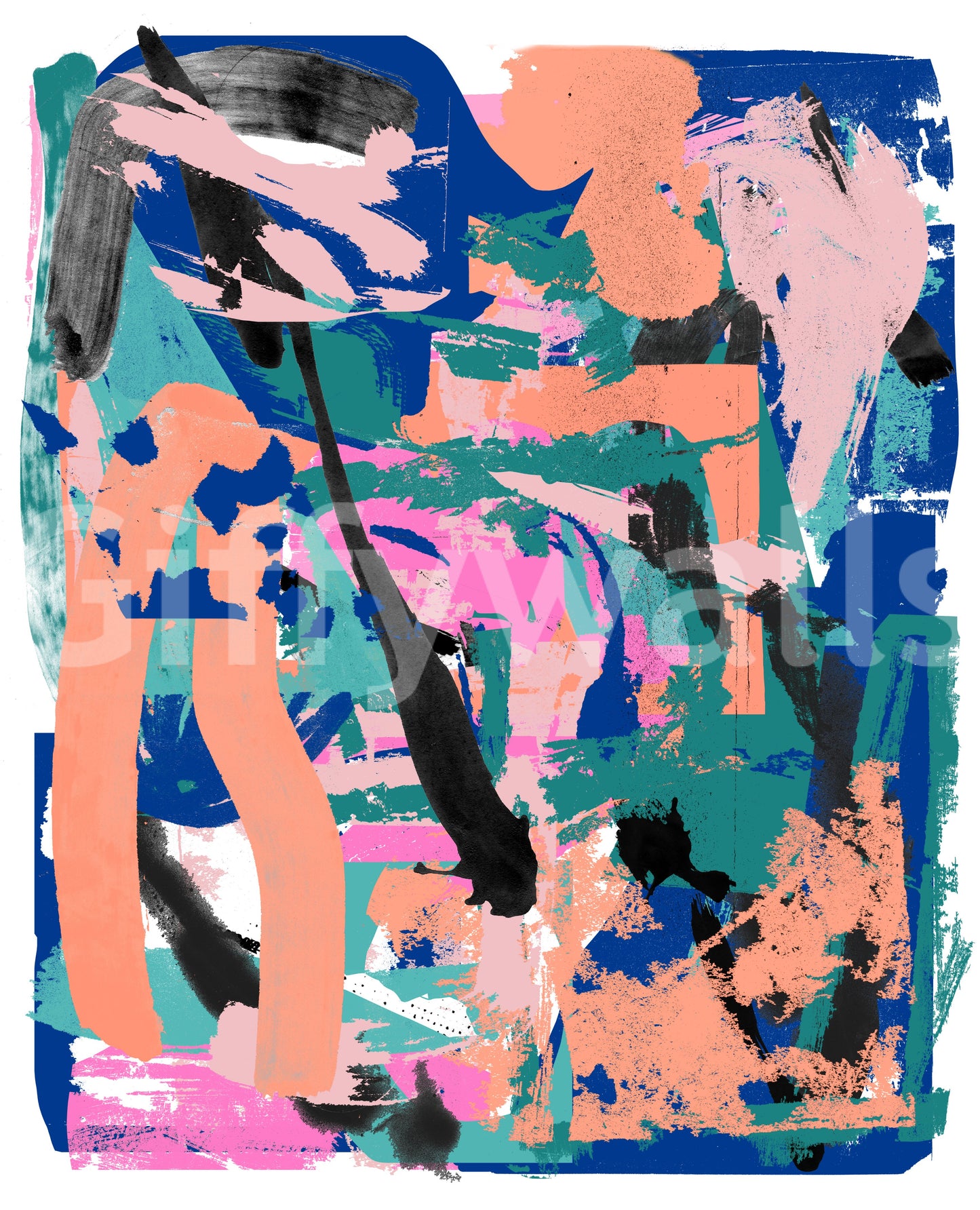 A tranquil subtle texture mural on the wallpaper.