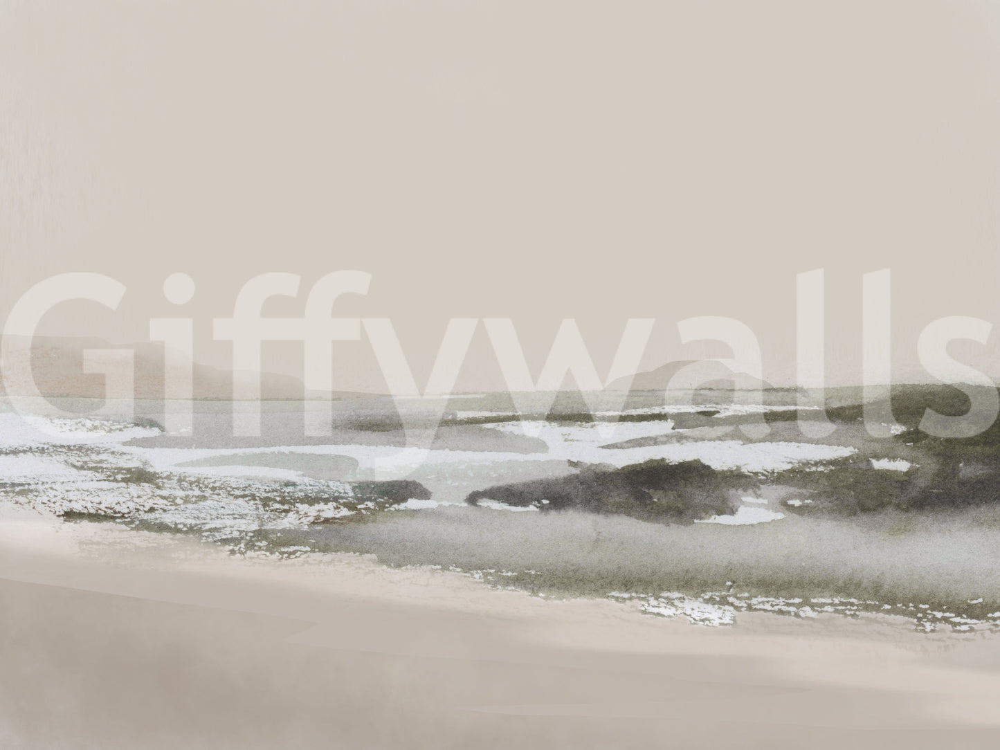 A high-quality serene ocean wall mural for walls.